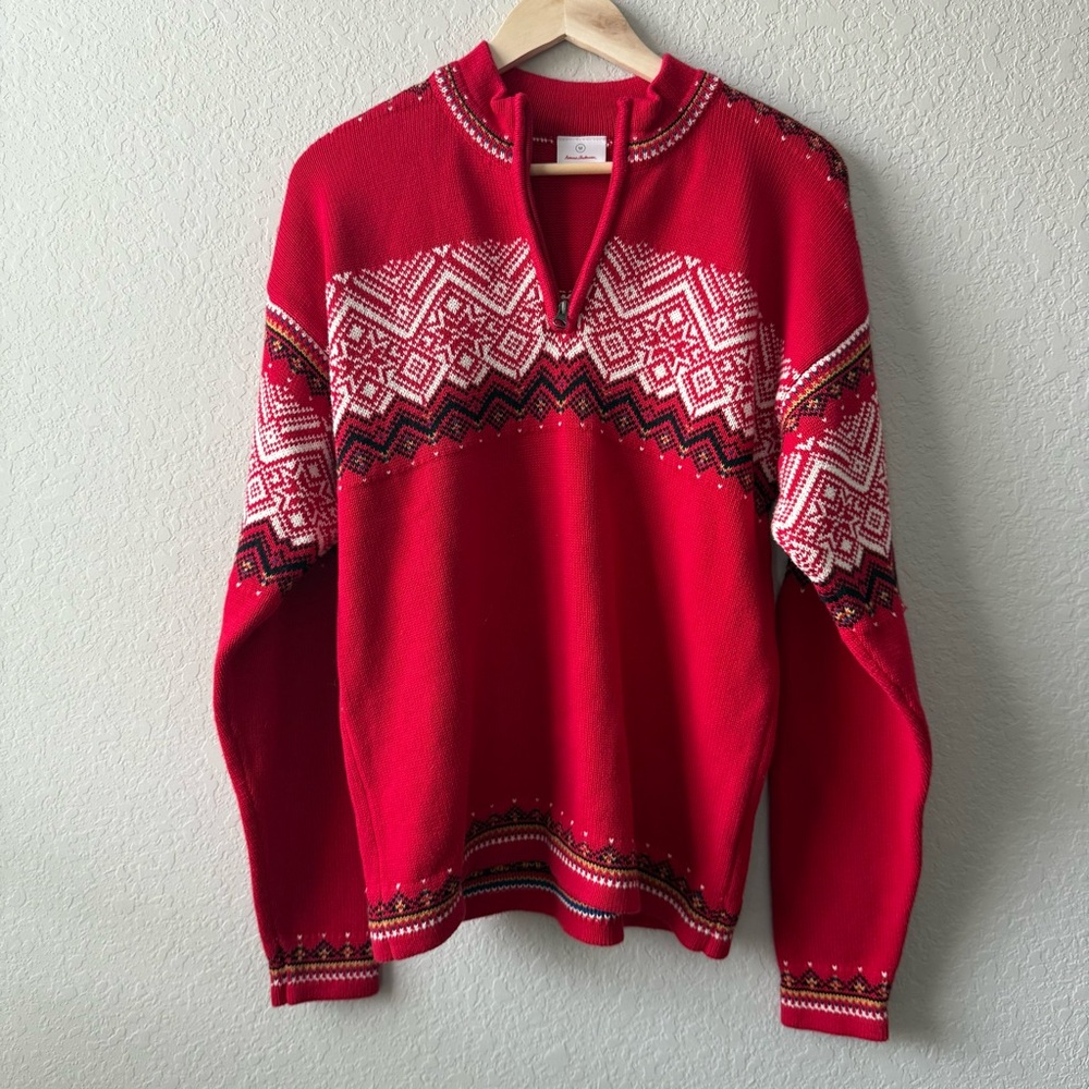 Hanna Andersson Red and White Zip Up Sweater‎